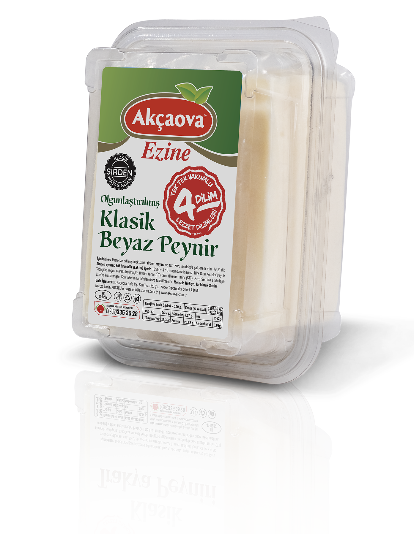 Akçaova Ezine Klasik Beyaz Peynir 4 Dilim